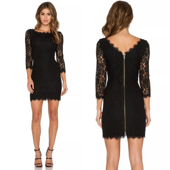 knee length dresses for ladies Diane von Furstenberg Blush Lace Zarita Dress